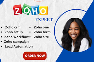 setup zoho CRM, zoho form, zoho one, zoho site zoho campaign