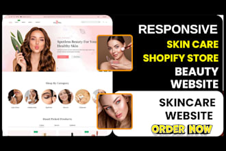 skincare website skincare shopify store beauty cosmetic spa website dropshipping