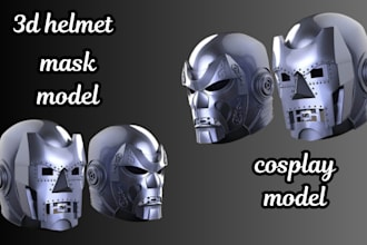 do custom 3d helmet, cosplay model, 3d mask, wearable armor, oni mask, props