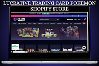 design a lucrative trading card shopify store pokemon website