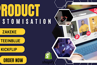set up zekeke costomily, teeinblue product, kickflip for pod print on demand