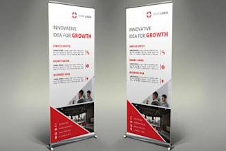 roll up banner, door hanger, rack card, sign banner