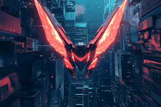 create unique fantasy cyberpunk horror logo