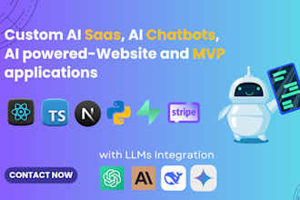 develop custom ai saas app, mvp and ai powered websites