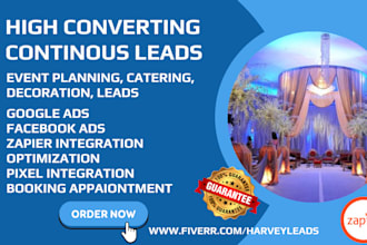 generate converting event planning leads decoration catering photography leads