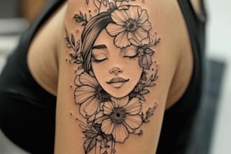 create a tattoo design for leg sleeve