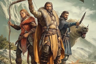 draw a dnd art party character, fantasy, monster, scifi illustration