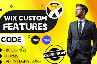 add custom wix features, apis, forms, booking systems, database to wix website
