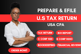 handle boi report, individual and c corp US tax returns and bookkeeping