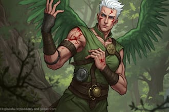 do your dnd character, fantasy, fanart character, or tcg illustration