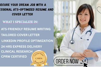 professionally write or edit healthcare, medical, biotech, nurse resume, CV, IT
