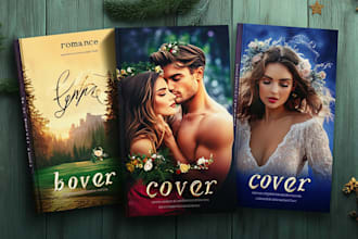 design illustrated romance book cover design for amazon kdp