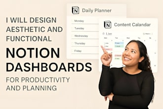 design aesthetic and functional notion dashboards for productivity and planning