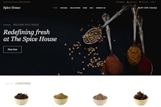 design spices shopify store sauce seasoning grocery herbs food recipe website