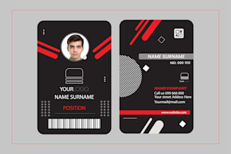 design company id card identity for employee pvc print