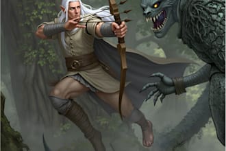 make dnd character art or fantasy character art commission