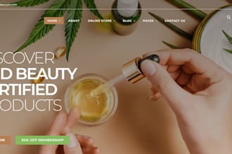 design a cbd website cannabis tobacco hemp vamp  marijuana shopify store website