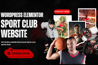 build modern sport club website golf football basketball team wordpress website