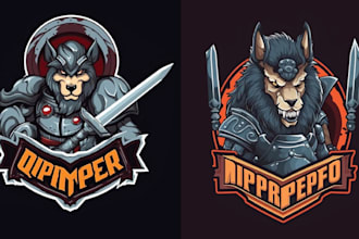 make esport wolf warrior mascot logo