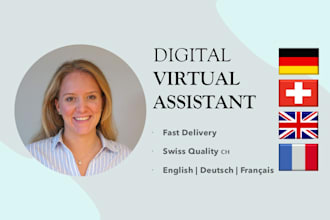 be your german, english, and french speaking virtual assistant