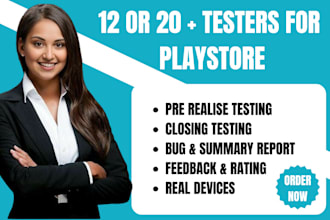 12 testers or 20 testers for google play console closed testing