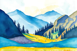 paint a watercolor or acrylic landscape