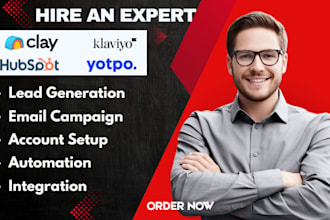 setup clay com, hubspot crm, klaviyo email marketing, yotpo