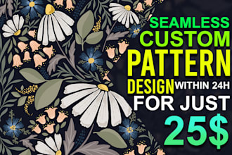 create unique seamless repeat pattern designs for fabric, wallpaper, packaging