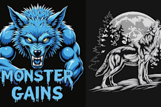 design creative animal t shirt werewolf logo