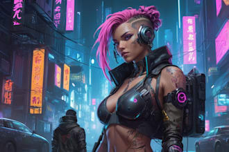 create cyberpunk character art