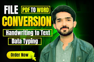 convert pdf to word data typing, and data entry  service