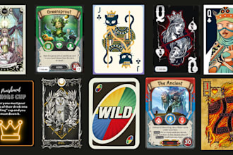 do playing card game design card illustration card game template board game art