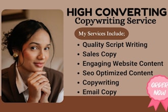 write persuasive sales and email copywriting, website copy email copy sales copy