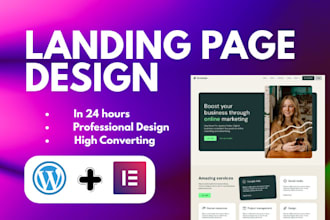 design wordpress landing page, sales funnel using elementor
