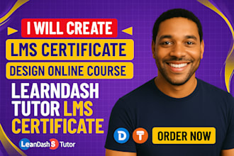 create lms certificate, design online course, learndash tutor lms certificate
