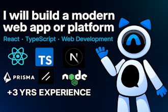 build a modern webapp, platform using react and typescript
