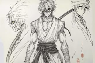 draw or color drawing, anime character, manga, comic, sketch