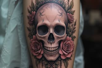 create custom realistic tattoo design, tattoo sleeve