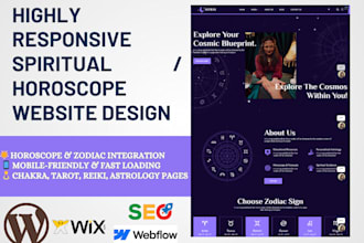 design highly converting astrology website horoscope website spiritual website