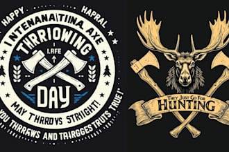 design vintage budge axes logo for your business