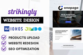 build strikingly jimdo onepage io ionos landing page website design and redesign