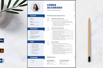 design professional resume, cv and cover letter template