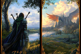 make digital oil painting from your concept classic style