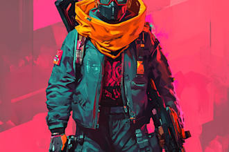 create cyberpunk style character art for any project with ai