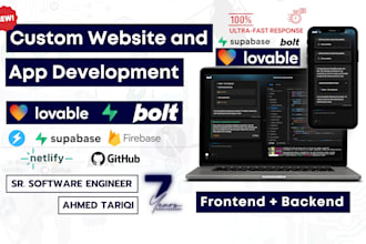 build website, app or mvp product with bolt new ai, lovable ai, cursor ai