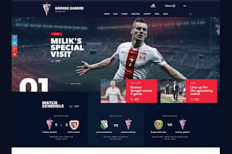 design professional football team website football coach football club website