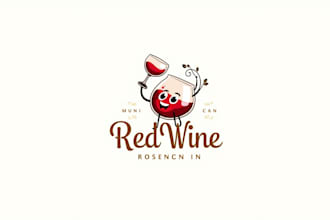 design outstanding red wine mascot logo for you in very short time