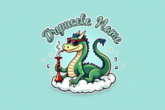 make an amazing children dragon smoking mascot logo design in 12 hours