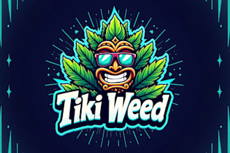 design outstanding tiki weed mascot logo with unlimited revision