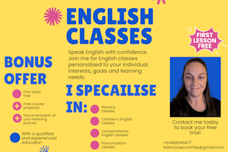 teach personalised english lessons
